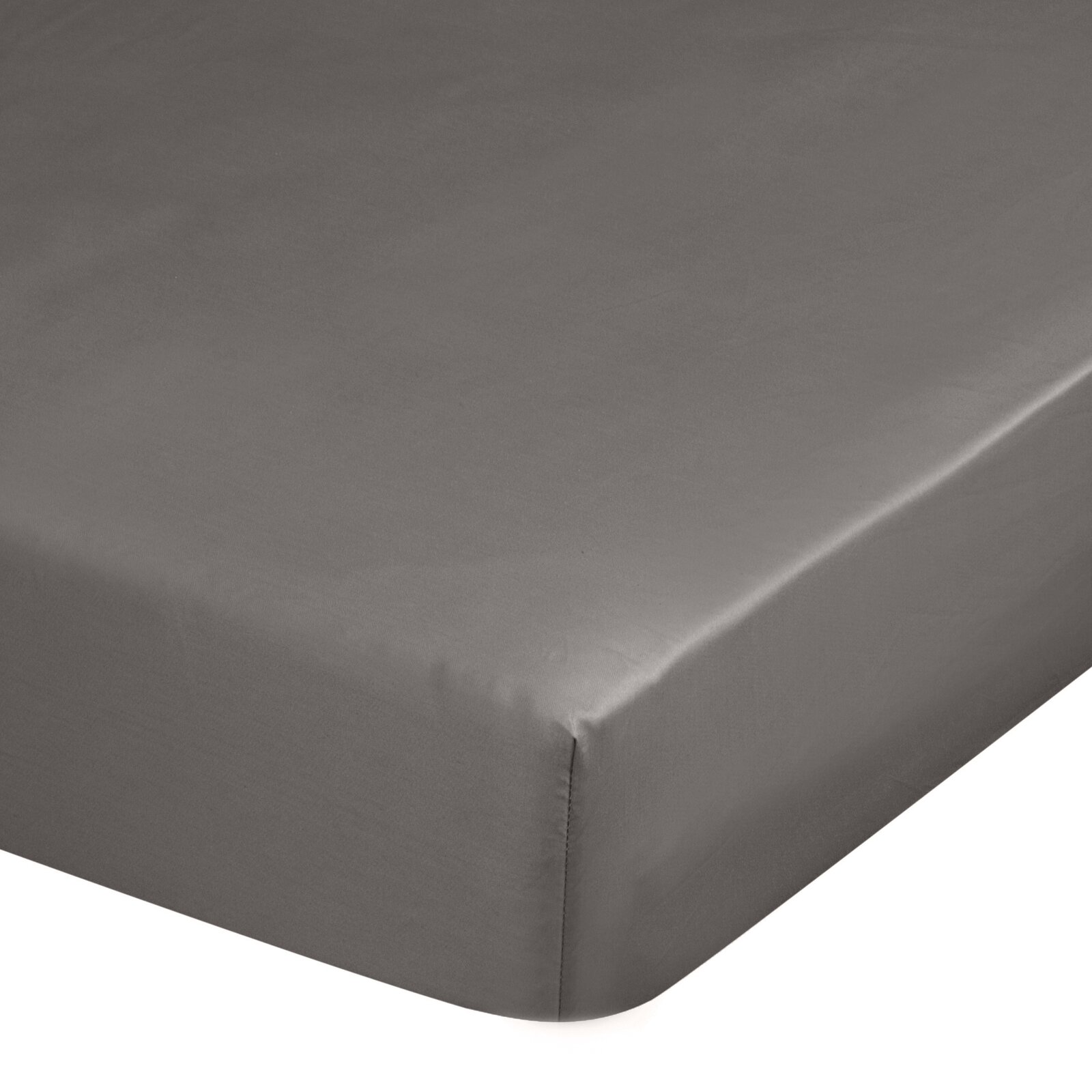 Plachta na posteľ zo saténovej bavlny s gumičkou - Nova/Diva, sivá 180 x 200 cm